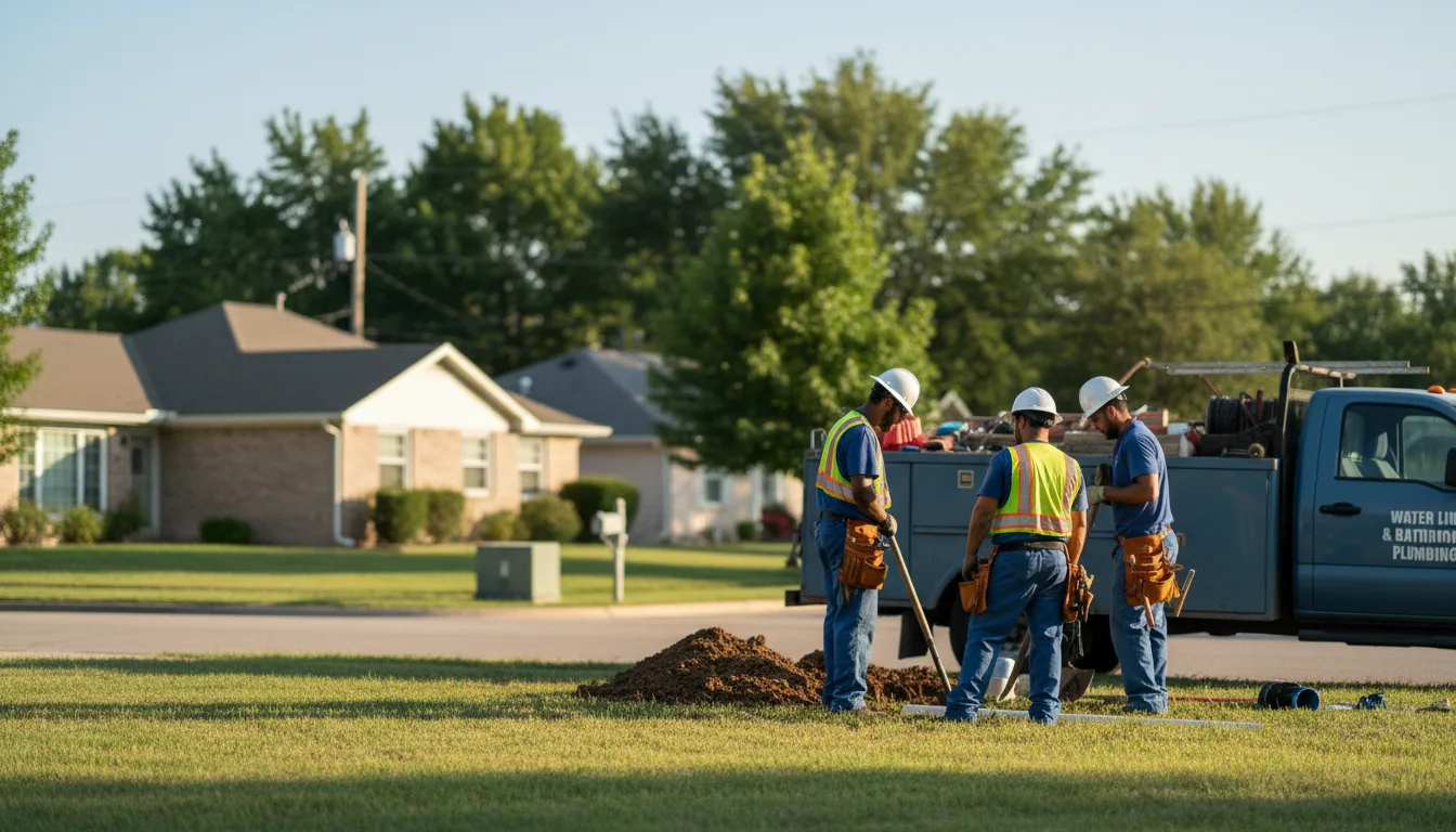 Residential water line and bathroom plumbing service in Tuleta, TX